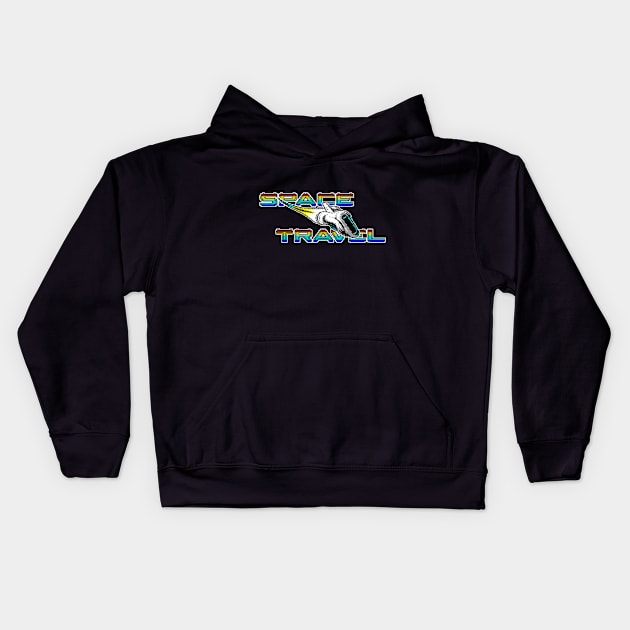 Spaceship planets 8 bit Kids Hoodie by 8 Fists of Tees